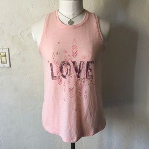 Mudd girls Pink love sleeveless top